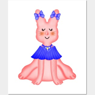 Cute little girl rabbit Posters and Art